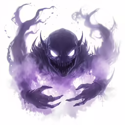 an abstract demon art work with hands around it