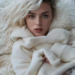 a girl wrapped in a blanket in the bed