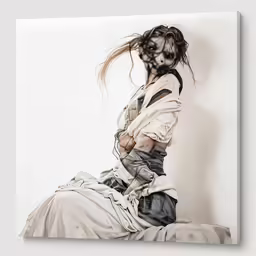 a woman sitting on a pillow with her legs crossed