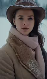 woman in winter coat with hat and scarf