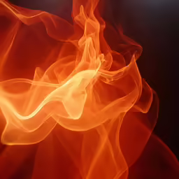 bright orange flames in the dark of night