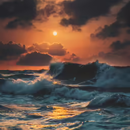 a beach area with waves in the water