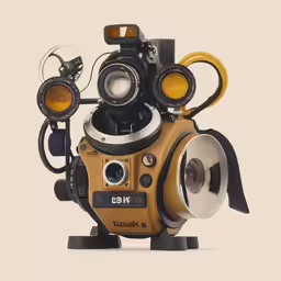 a camera with some pictures attached to it