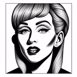 a drawing of a woman