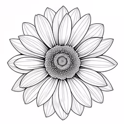a detailed black and white drawing of a sunflower,a black and white photo of a large sunflower