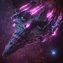 a close up shot of a creature with eyes