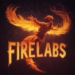 fire labs logo with the man holding his head in flames