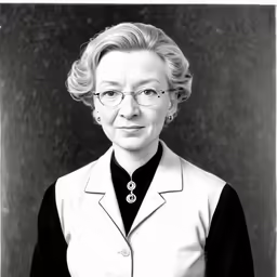 an old photo of a woman in glasses