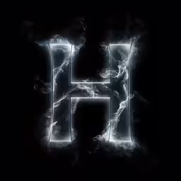 a letter made up of fog and white smoke