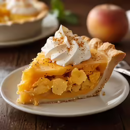 a piece of pie on a plate with a fork
