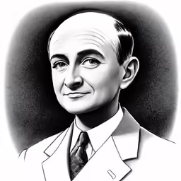 a pencil drawing of a man wearing a suit