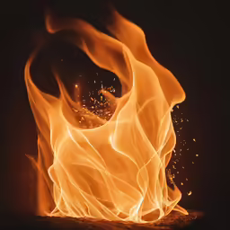 an intense image of flames on black