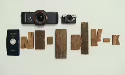 a set of different camera and some sort of type of equipment