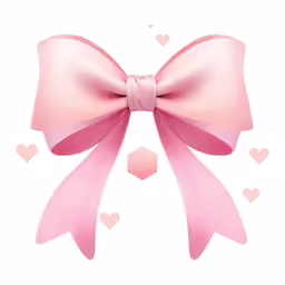 the large pink bow with hearts is shown