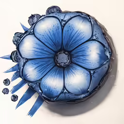 an intricate blue and white vase is shown