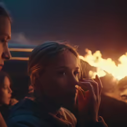 two women are outside on a hot evening