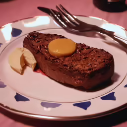 the dish has been set on a white plate