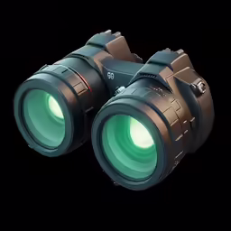 two binoculars sitting on top of each other