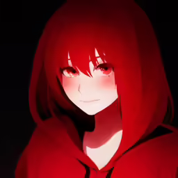 an anime image of a person with red hair