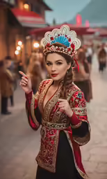 a woman in traditional asian dress smoking a cigarette