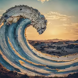 a surreally detailed picture of an abstract wave
