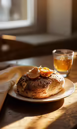 a food item sitting on a white plate