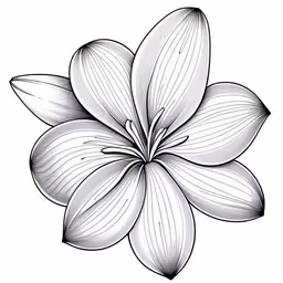 a flower on a white background,a white lily flower in engraved black ink royalty illustration