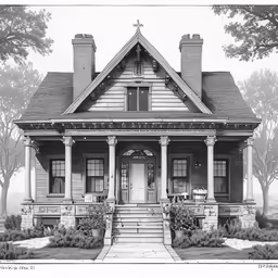 a home with a porch and columns