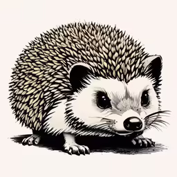 a drawing of a hedgehog is on the floor