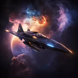 a flying plane in a large purple sky