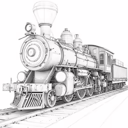 a pencil drawing of an old train engine