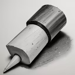a pencil drawing of a toilet paper roll