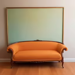 a room with wood floors and a couch and a wall