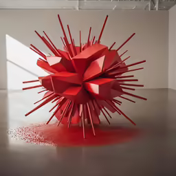 a sculpture that is sitting on the ground