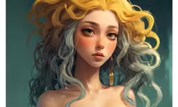 a woman with long blonde hair in an artistic photo