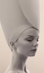 a woman in a turban has her head wrapped in the shade