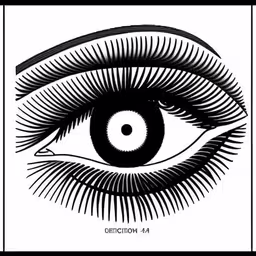 an abstract eye in black and white,a drawing of an eye with black lines