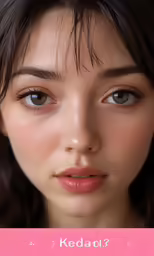 a woman is shown with her eyes and hair, wearing makeup