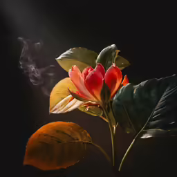 smoke emits from the flower of a plant