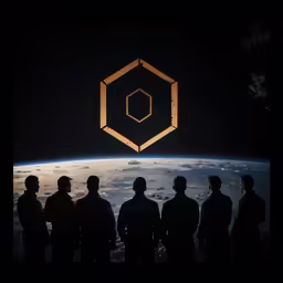 there are several people standing together near the earth
