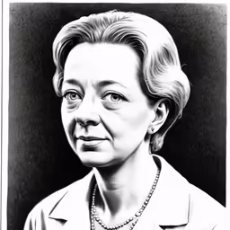 an old photo of a woman wearing a necklace