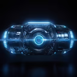 a futuristic looking object with some lights shining