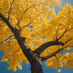 a tall tree next to a blue sky