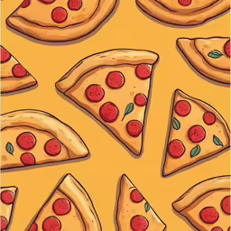 some slices of pizza are on the table