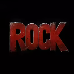 the rock letter is placed on top of a black background