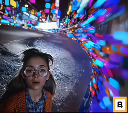 an animated image of a young girl with glasses