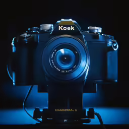 this is a kodak camera being used as a flash light
