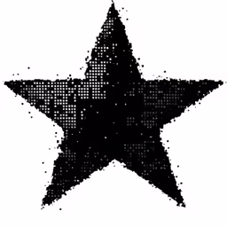 a large black star with black dots