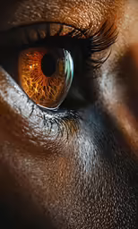 the top half of a mans face with a close up image of an eye