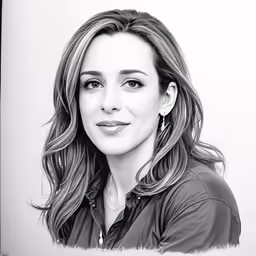 black and white photo of a woman smiling